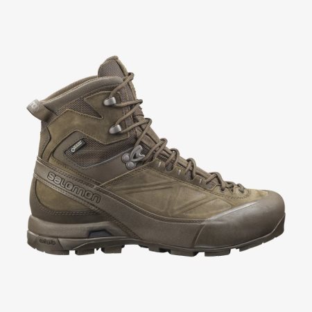 Salomon X ALP GORE-TEX FORCES Mens Tactical Boots Chocolate UK FZCV